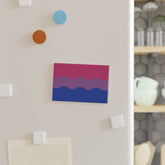 Bisexual Pride Flag Magnet: Ripple Rectangle Button for Fridge